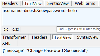 Request to change password endpoint as seen in Fiddler