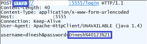 Request to login endpoint from InsecureBank application is being sent over HTTP with password in plaintext